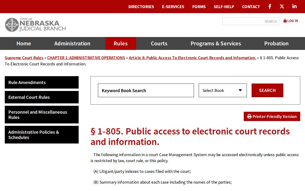 Chase County criminal court docket electronic public access rule