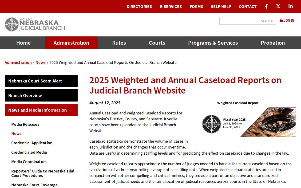 Chase County court docket annual caseload report release