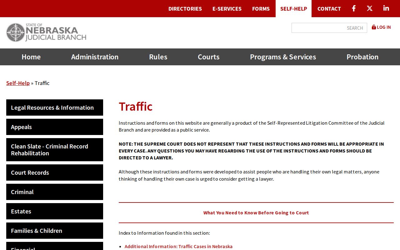 Chase County traffic court waiver and appearance guidance source