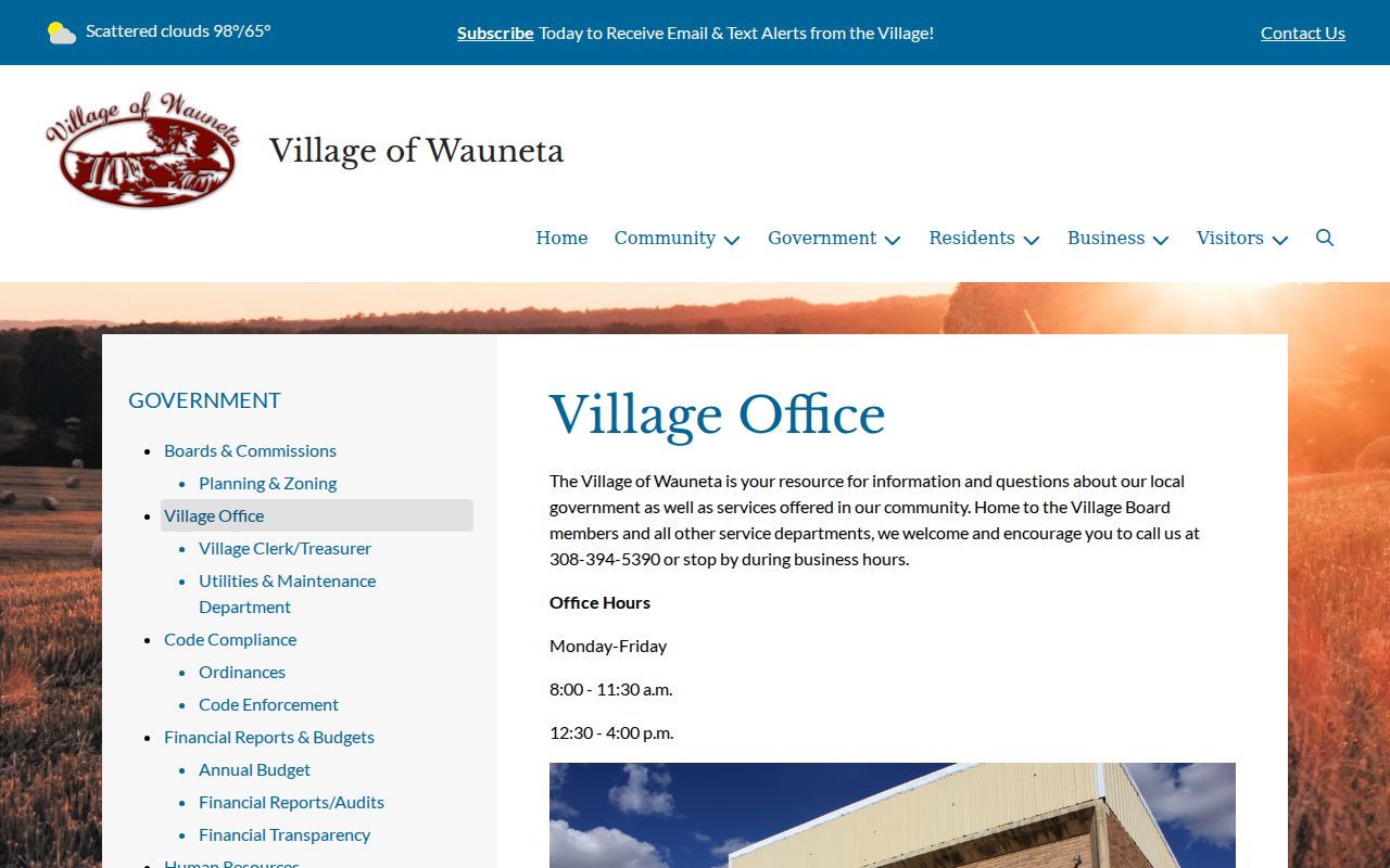 Wauneta court records Village Office contact and hours